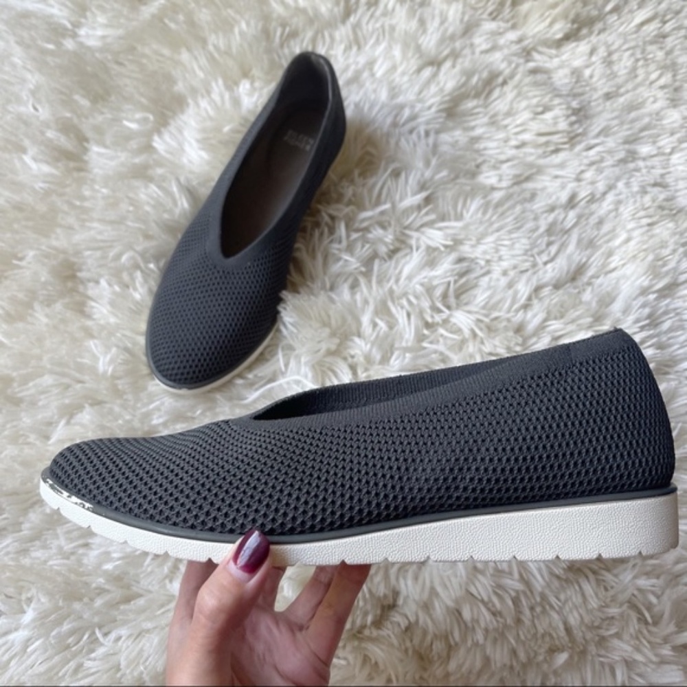 Eileen Fisher Heaven Knit Stretch Wedge Slip On Gray Size 11